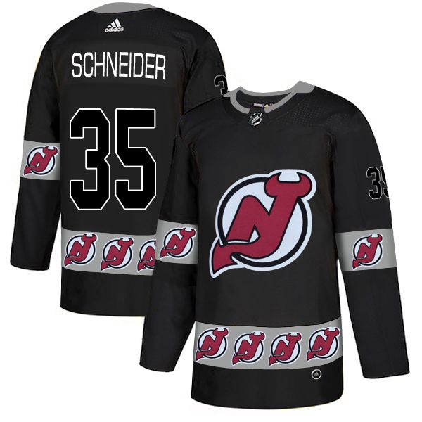 Men New Jersey Devils #35 Schneider Black Adidas Fashion NHL Jersey